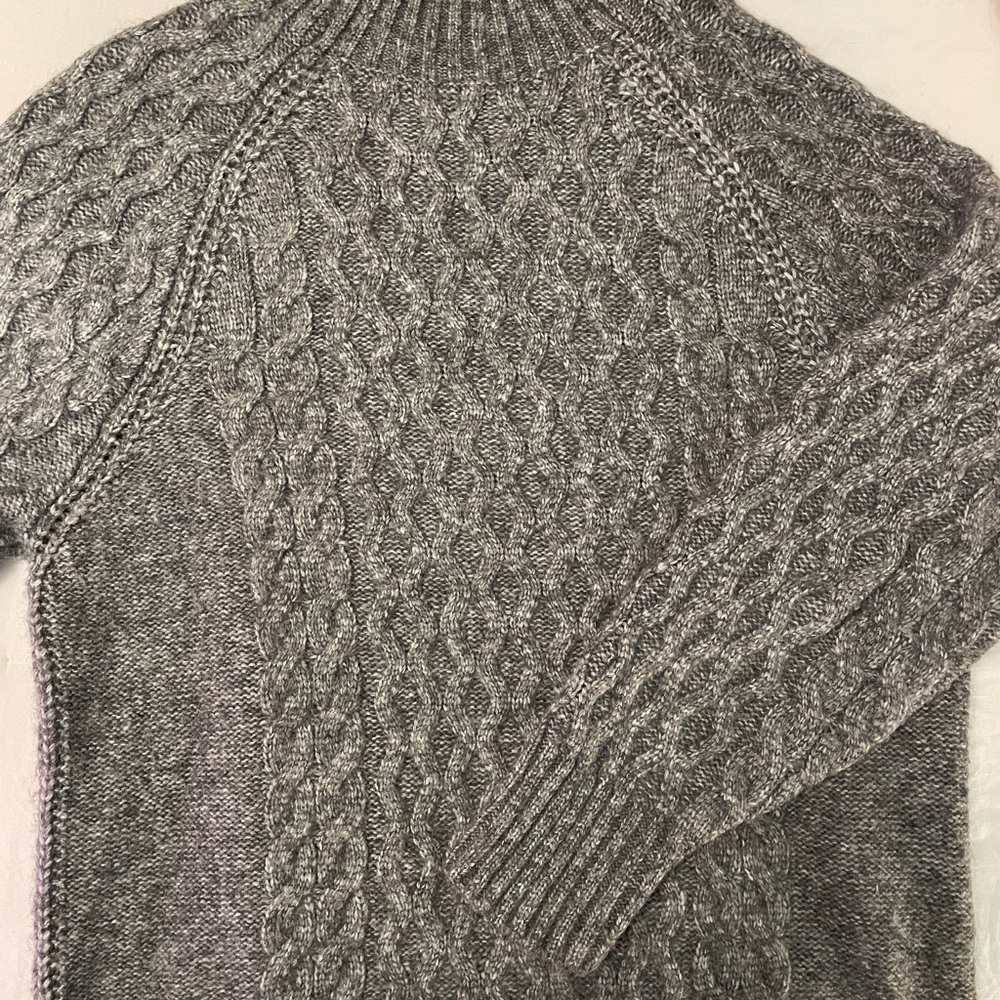 Women's Gray Cable Knit Sweater